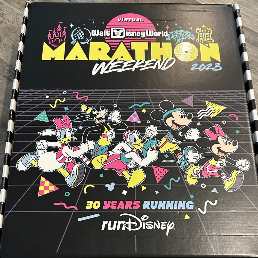 Disney Walt Disney World Virtual Marathon Weekend 2023 Box - Black/Pink/Yellow